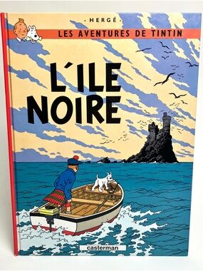 Livre vintage Les aventures de Tintin 7 L'Ile Noire Hergé Casterman French BD